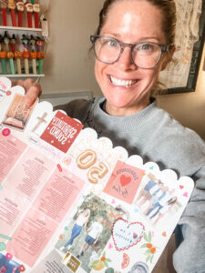 Ambitious woman creating a vision board for business and personal goals