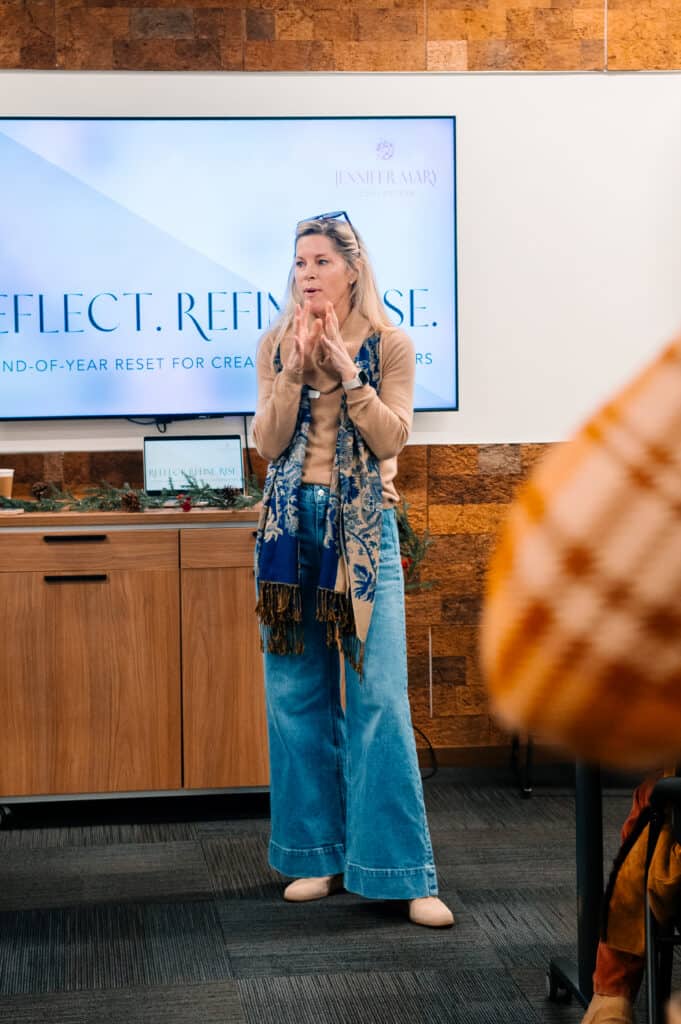 Angel Holmes business mentor teaching business systems for female entrepreneurs to scale to six figures at Charleston workspace